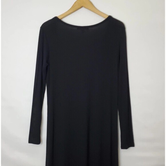 Lulus Size S Dress Ribbed Knit Black Long Sleeve Button Down Midi - Picture 4 of 7